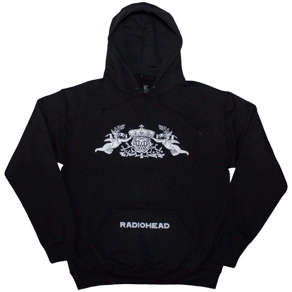 Radiohead Unisex Pullover Hoodie Bearhead Crest Black (L)