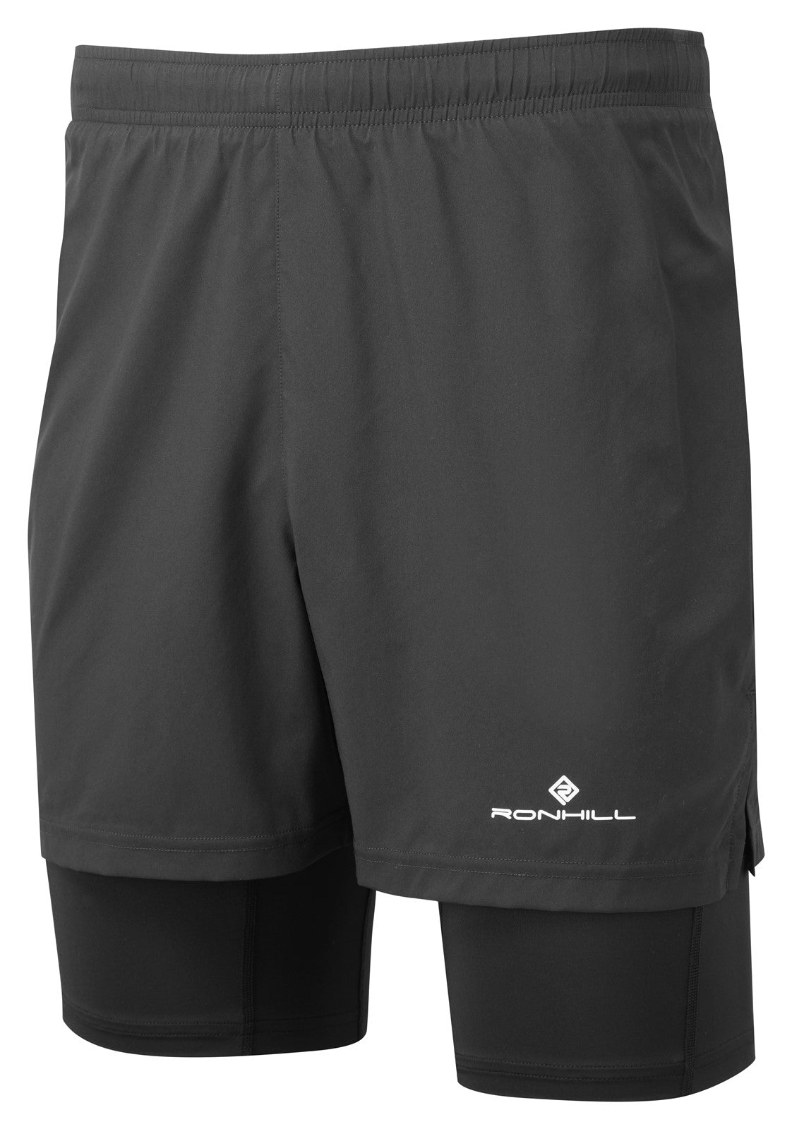 Ronhill Mens Core Twin Shorts (5" Leg) Black (L)