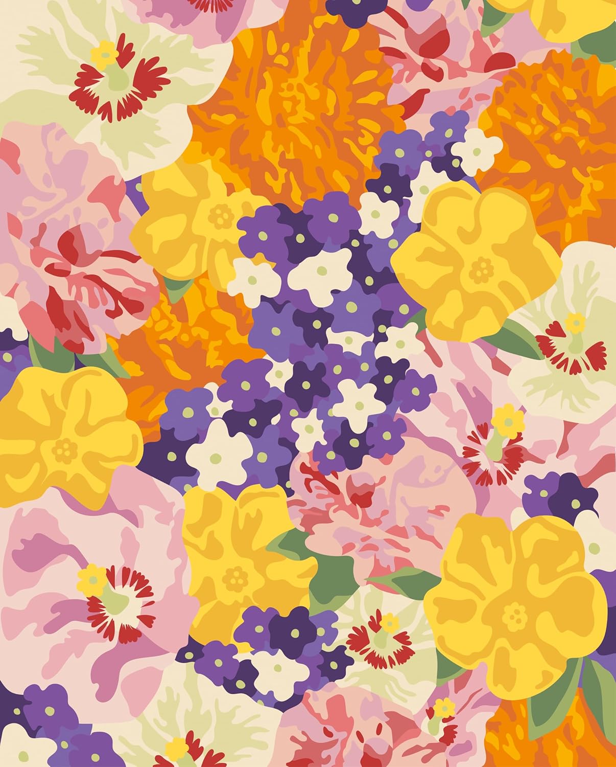 RHS Paint By Numbers 50cm x 40cm - Floral