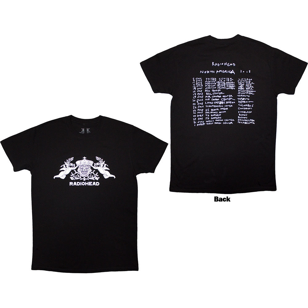 Radiohead Unisex Organic T-Shirt Bearhead Crest Black (Back Print) Black (XXL)