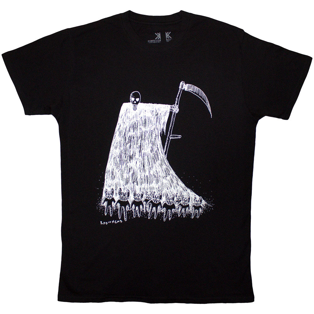 Radiohead Unisex Organic T-Shirt Grim Reaper Black (L)