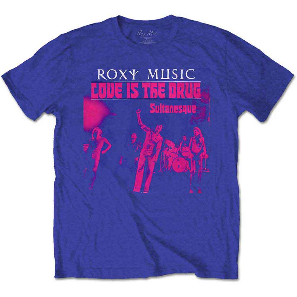Roxy Music Unisex T-Shirt Love Is The Drug Blue (XXL)