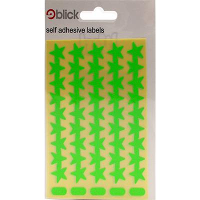 Blick Self Adhesive Labels Stars Fluorescent Green