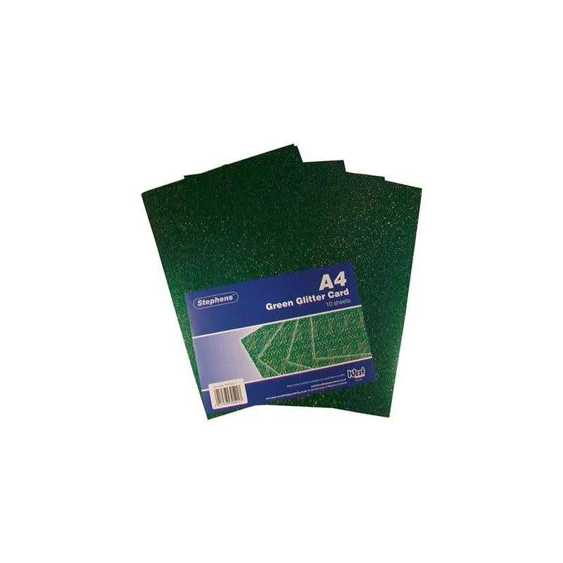 Stephens A4 Glitter Green Card 220gsm 10shts