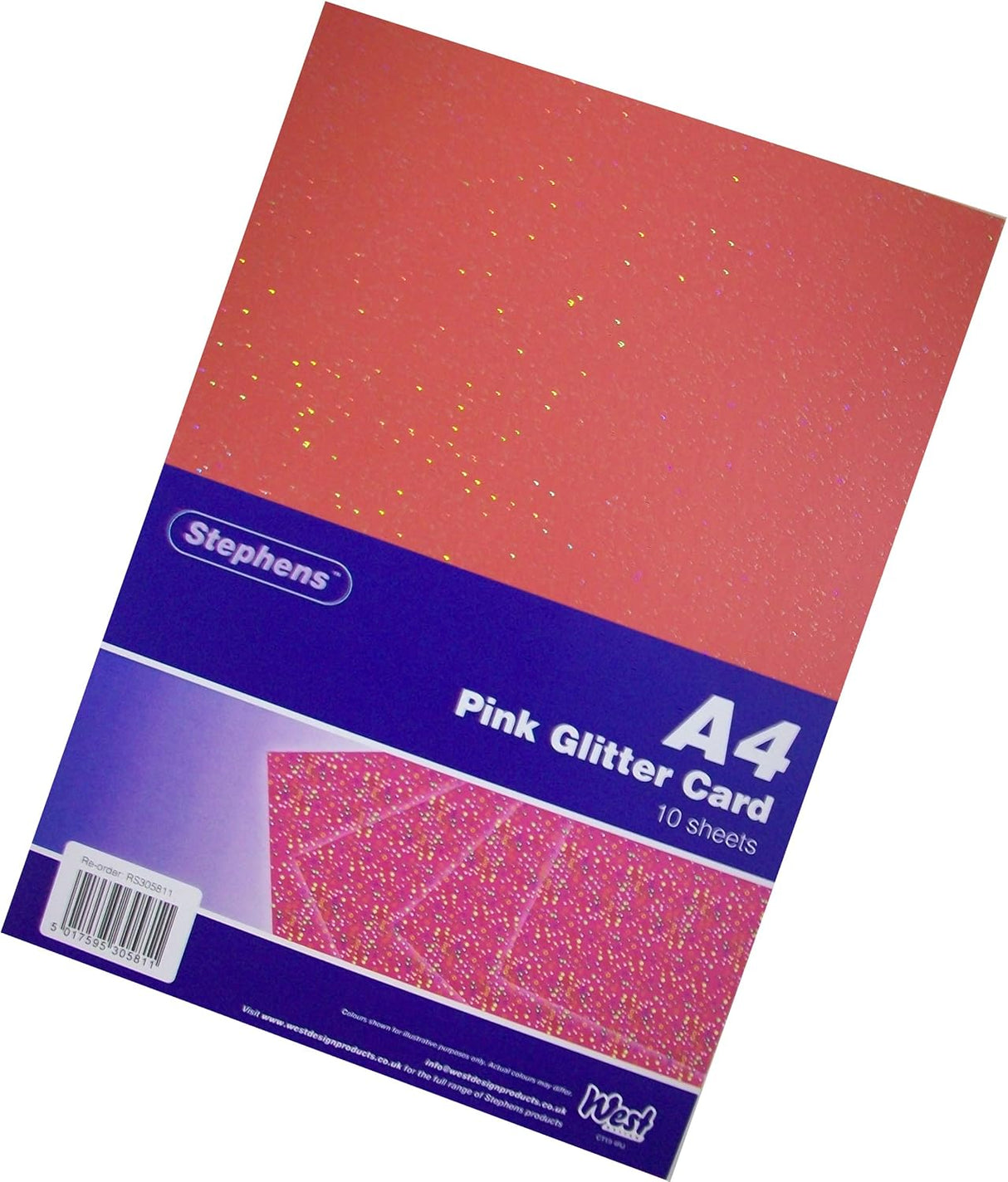 Stephens A4 Glitter Green Pink 220gsm 10shts