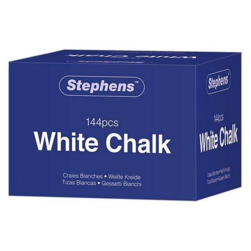 Stephens White School Chalk Sticks in Box (144pcs)