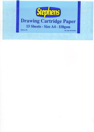 Stephens A4 White Drawing Cartridge Paper 110gsm 15shts