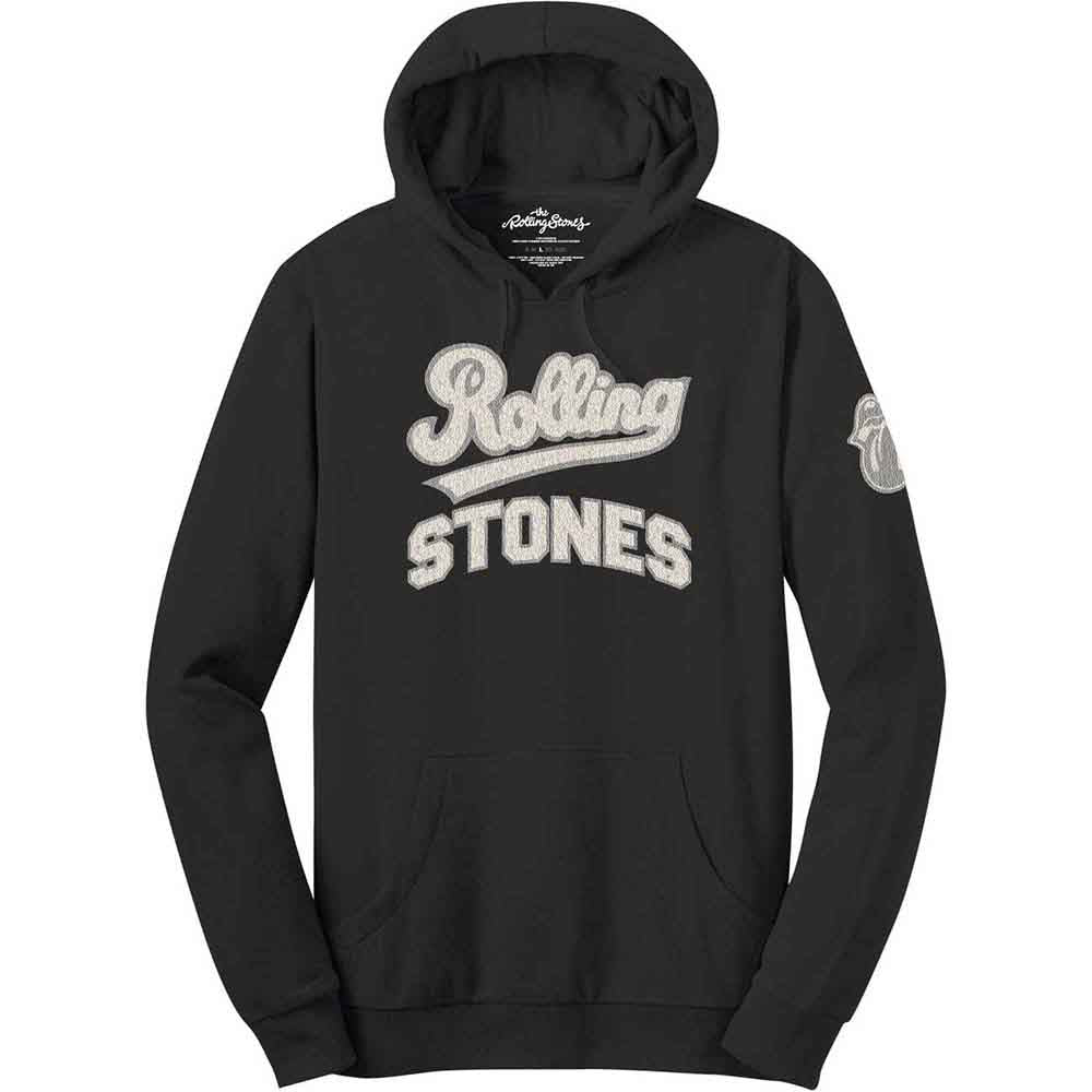 The Rolling Stones Unisex Pullover Hoodie Team Logo & Tongue Black (XL)