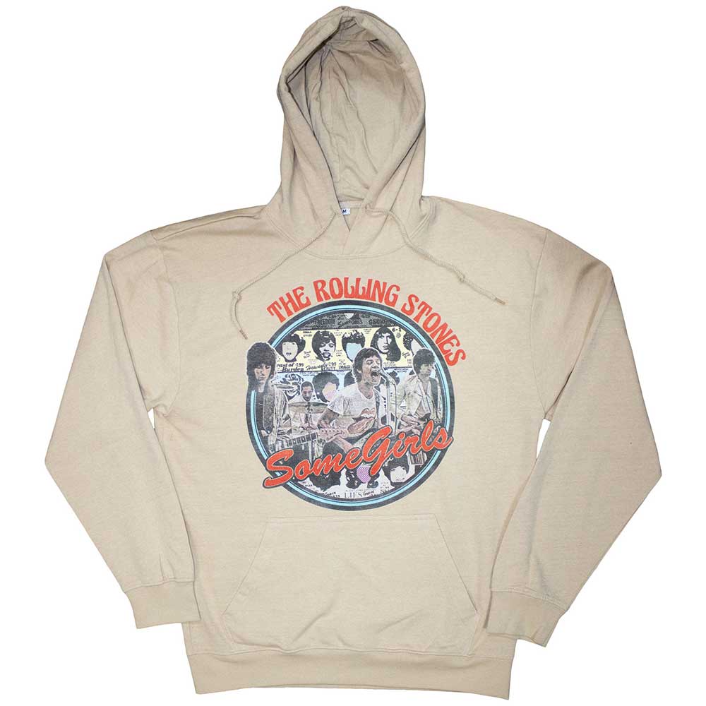 The Rolling Stones Unisex Pullover Hoodie Some Girls Circle Natural (XL)