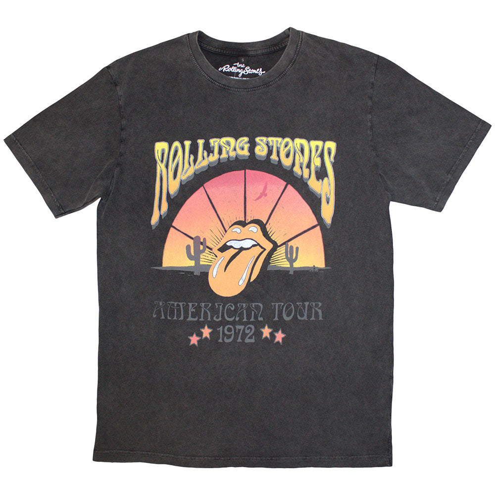 The Rolling Stones Unisex Stone Wash T-Shirt Desert '72 Grey (XL)