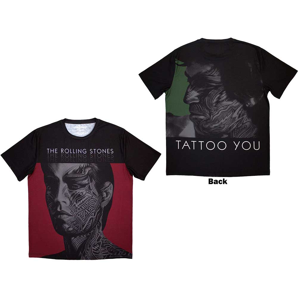 The Rolling Stones Unisex Sublimation T-Shirt Tattoo You (Back Print) Black (XL)