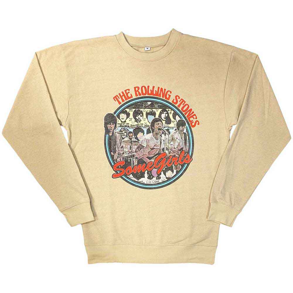 The Rolling Stones Unisex Sweatshirt Some Girls Circle Natural (L)