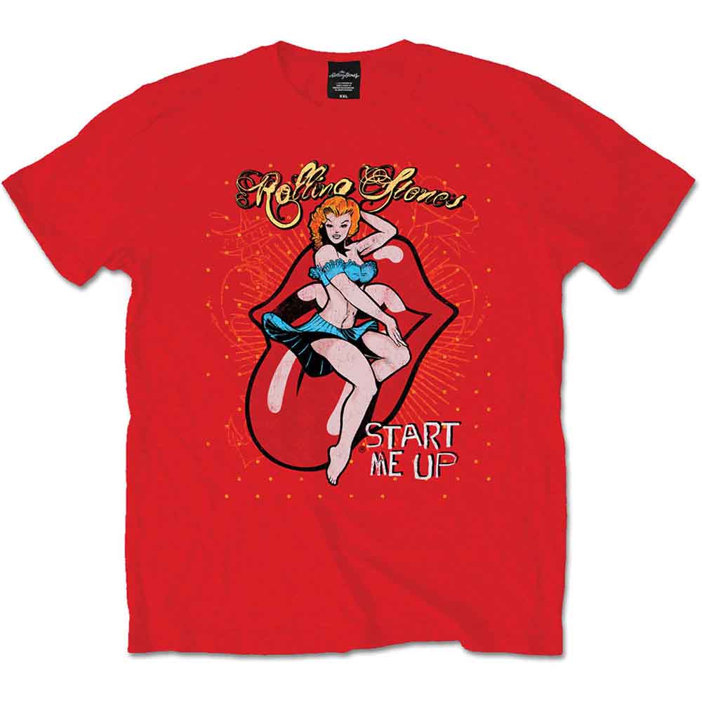 The Rolling Stones Men's T-Shirt Start Me Up Red (XXL)
