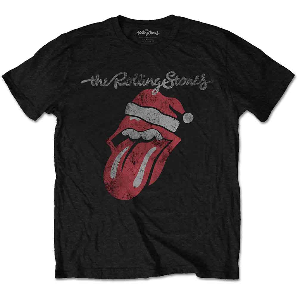 The Rolling Stones Unisex T-Shirt Santa Lick Black (XXL)