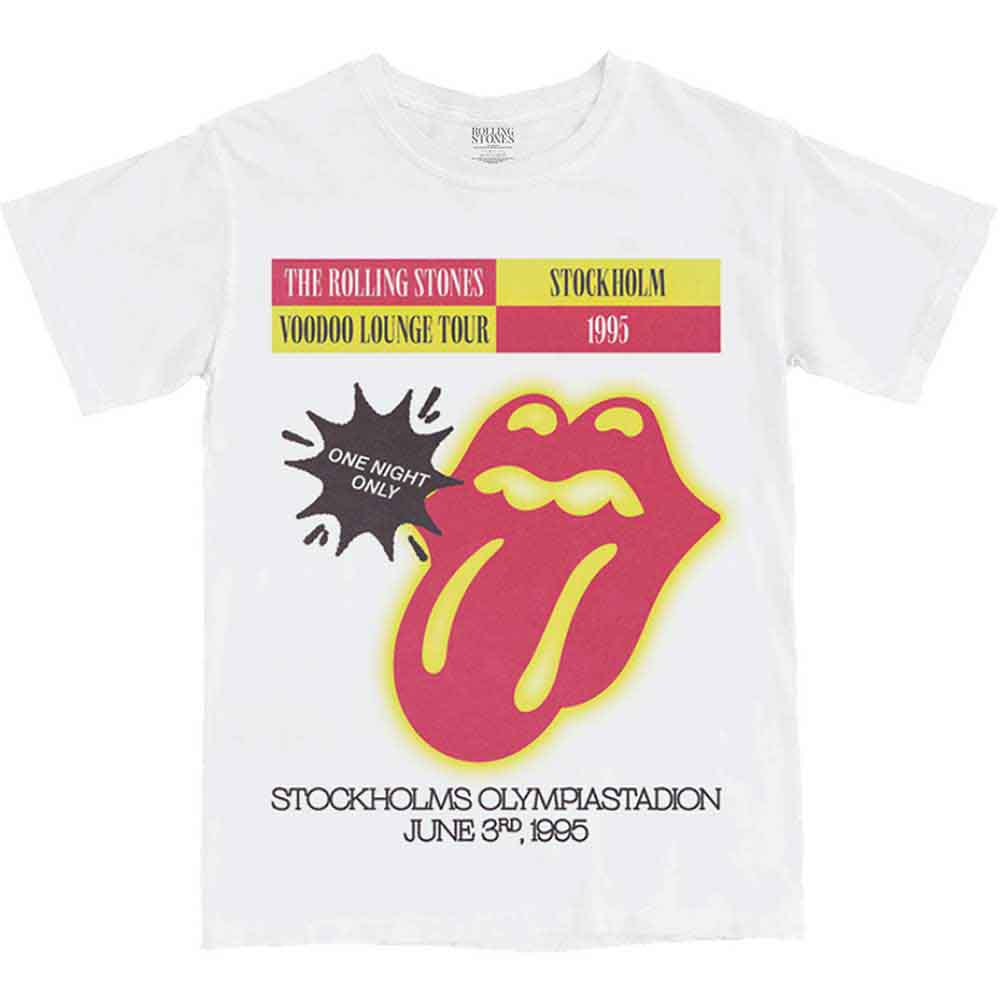 The Rolling Stones Unisex T-Shirt Stockholm '95 White (XL)