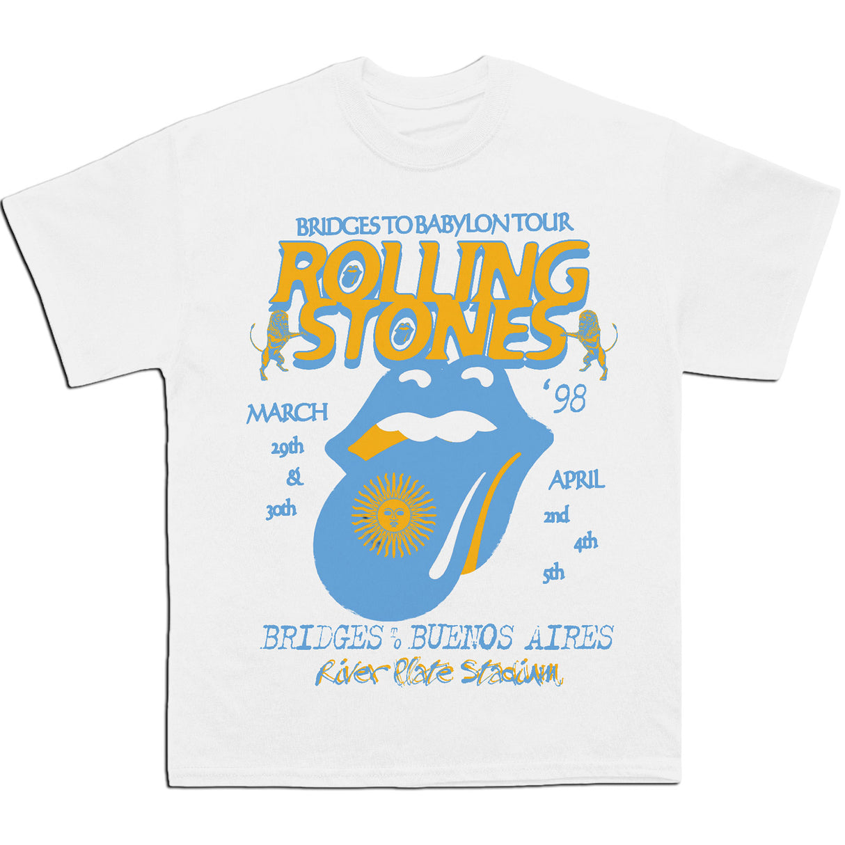The Rolling Stones Unisex T-Shirt River Plate Stadium White (M)
