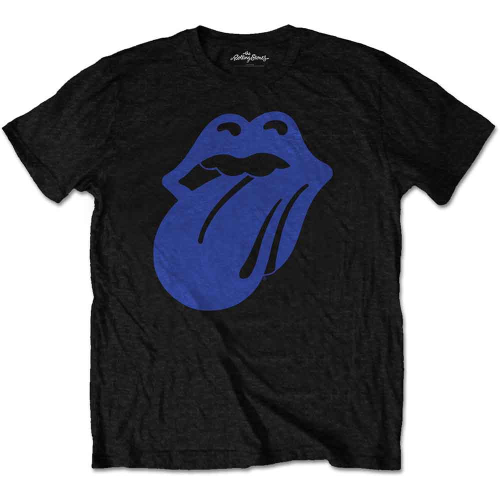 The Rolling Stones Men's T-Shirt Blue & Lonesome 1972 Logo Black (XL)