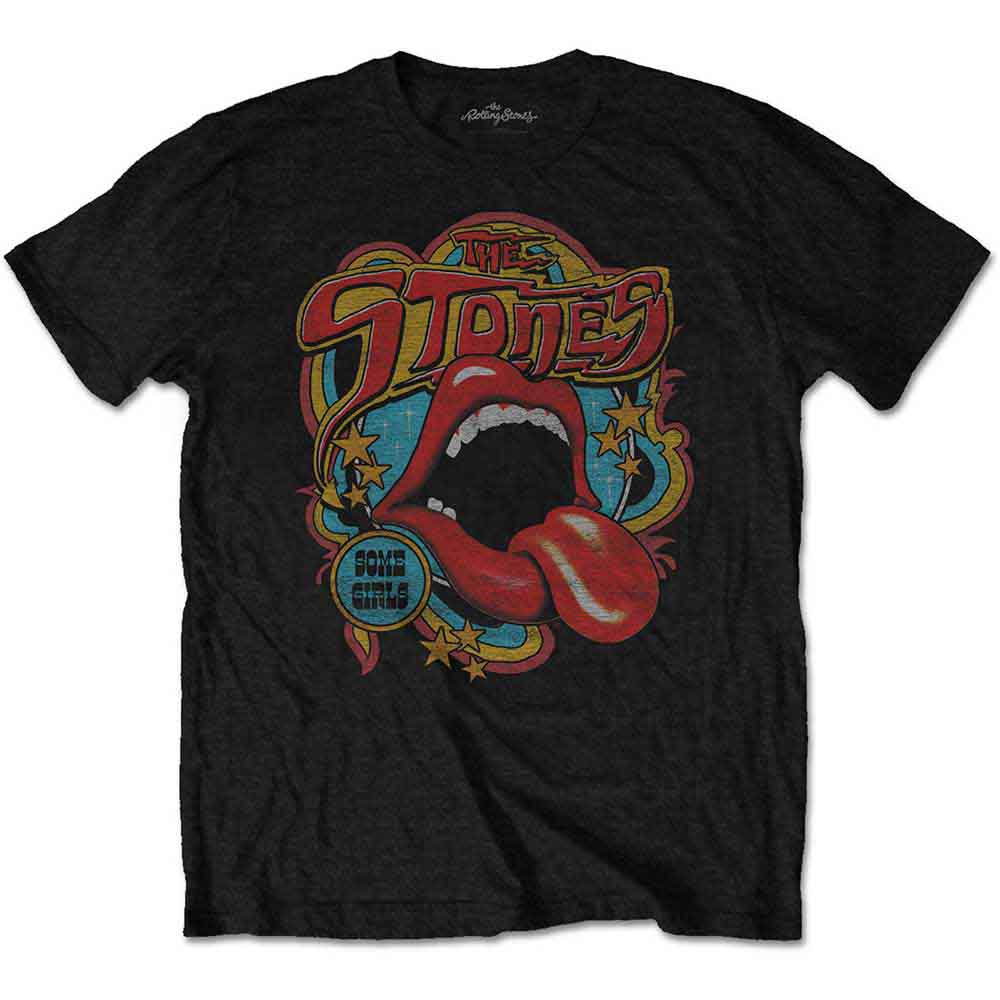 The Rolling Stones Unisex T-Shirt Retro '70s Vibe (Soft Hand Inks) Black (XXXL)
