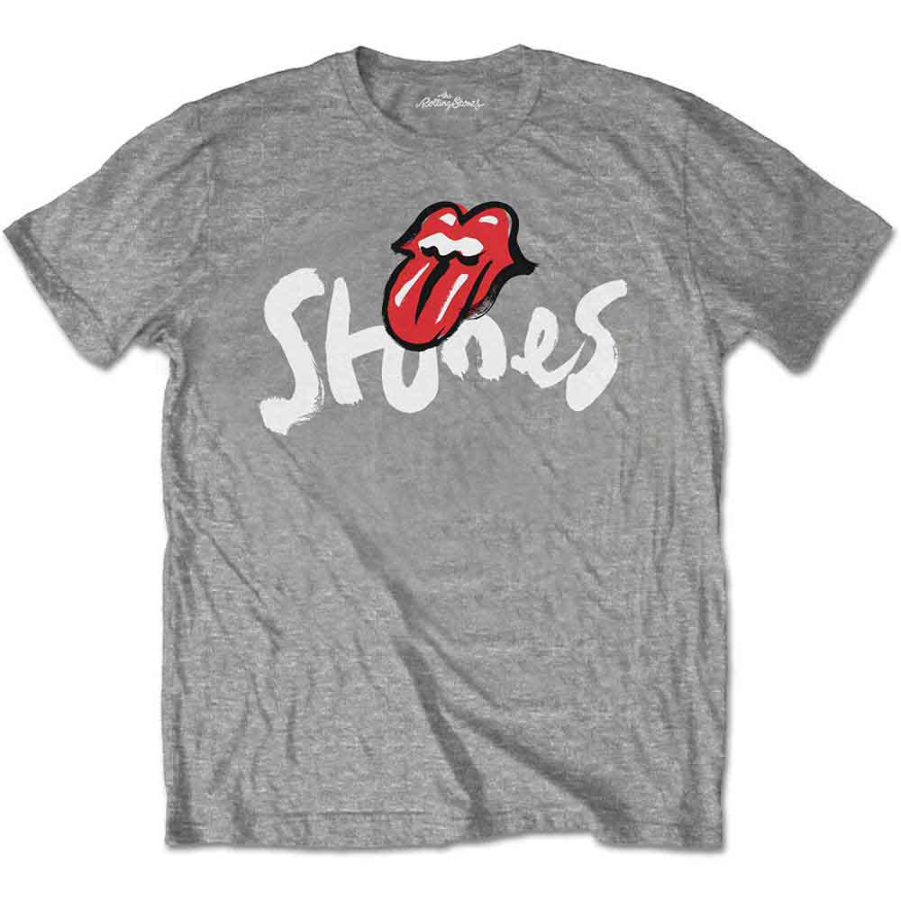 The Rolling Stones Men's T-Shirt No Filter Brush Strokes Grey (L)
