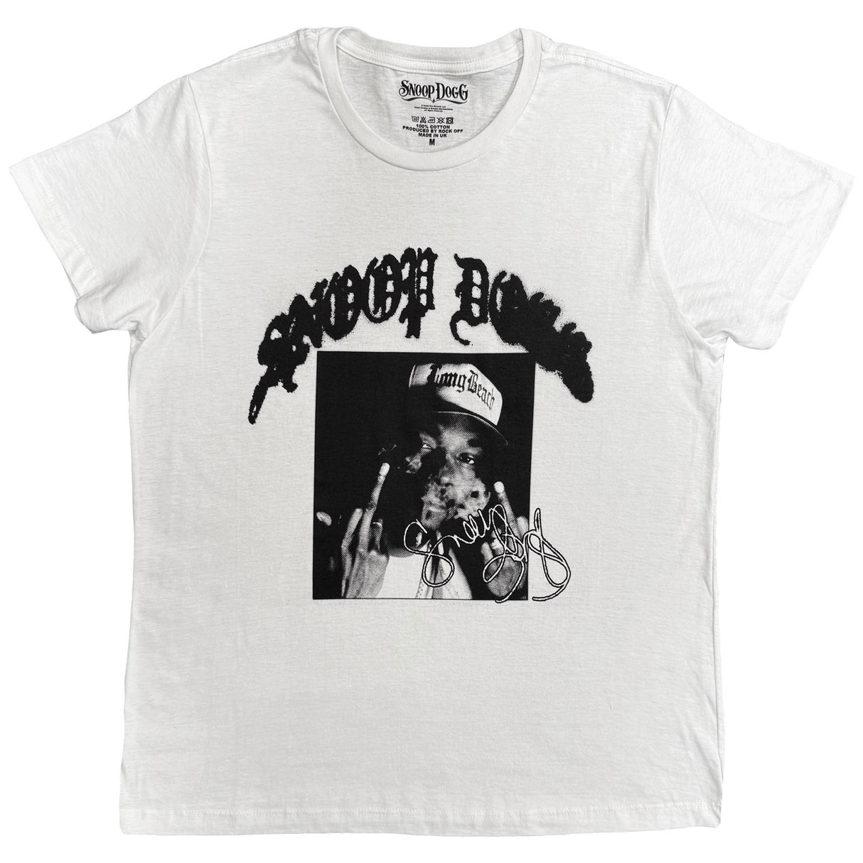Snoop Dogg Unisex T-Shirt Middle Finger White (S)