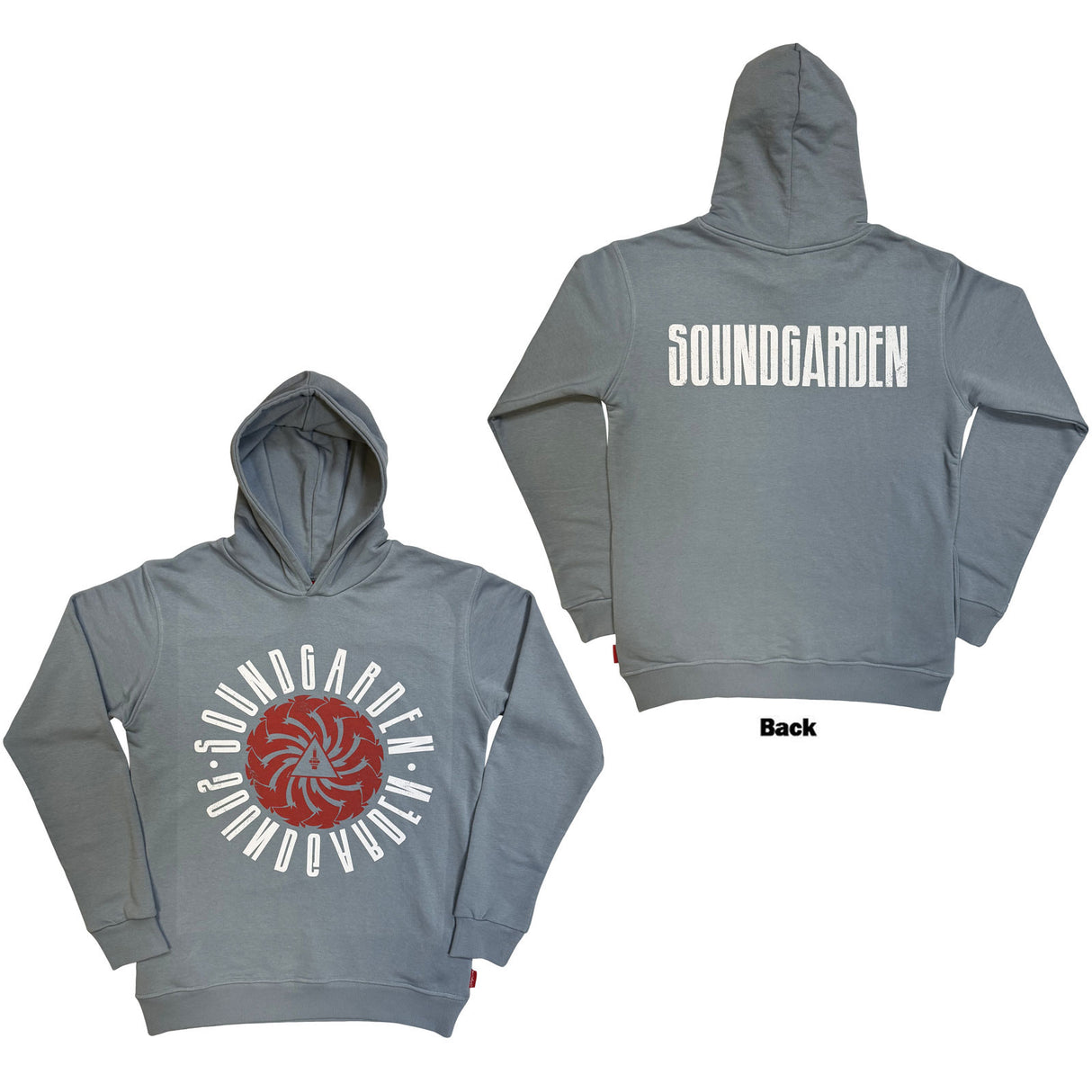 Soundgarden Unisex Unplugged Pullover Hoodie Circle Logo (Back Print) Blue (M)