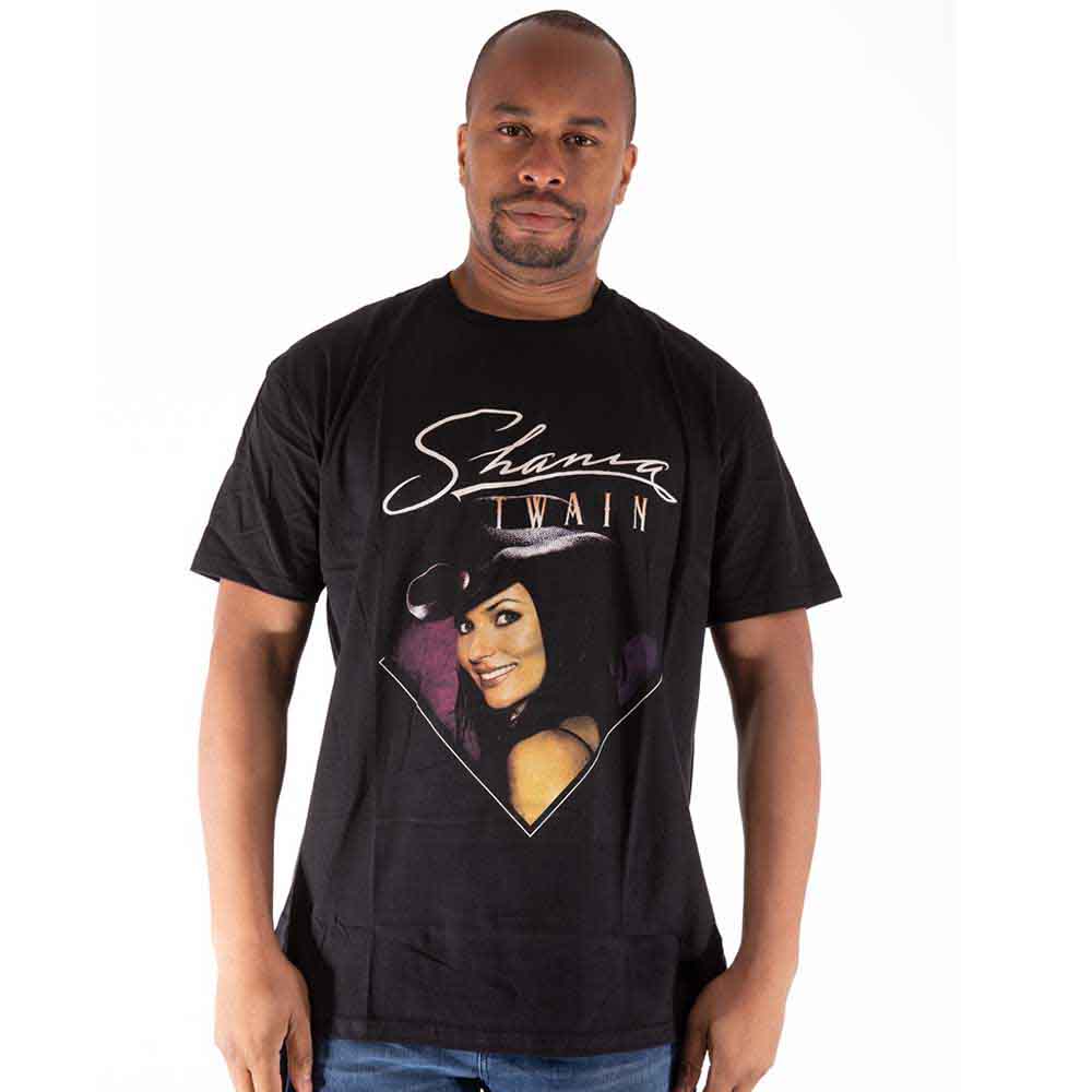 Shania Twain Unisex T-Shirt Purple Photo Black (L)