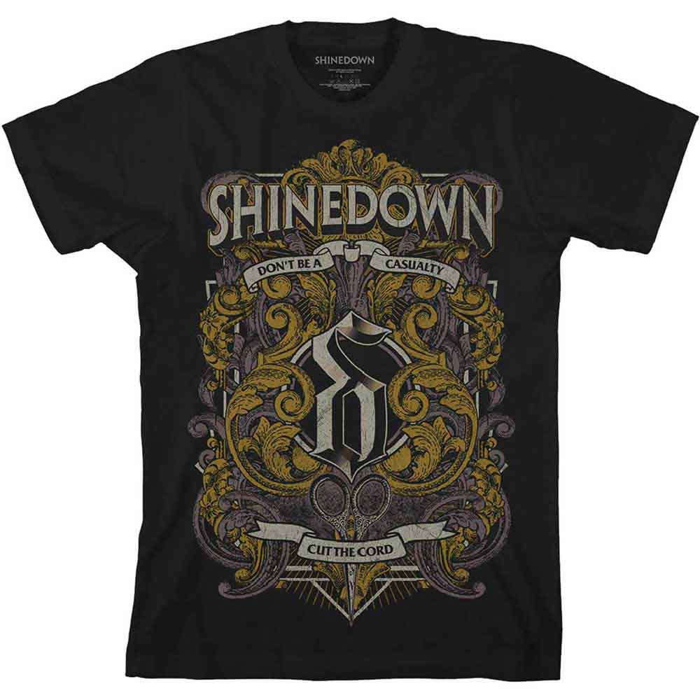 Shinedown Unisex T-Shirt Ornamental Scissors Black (XL)