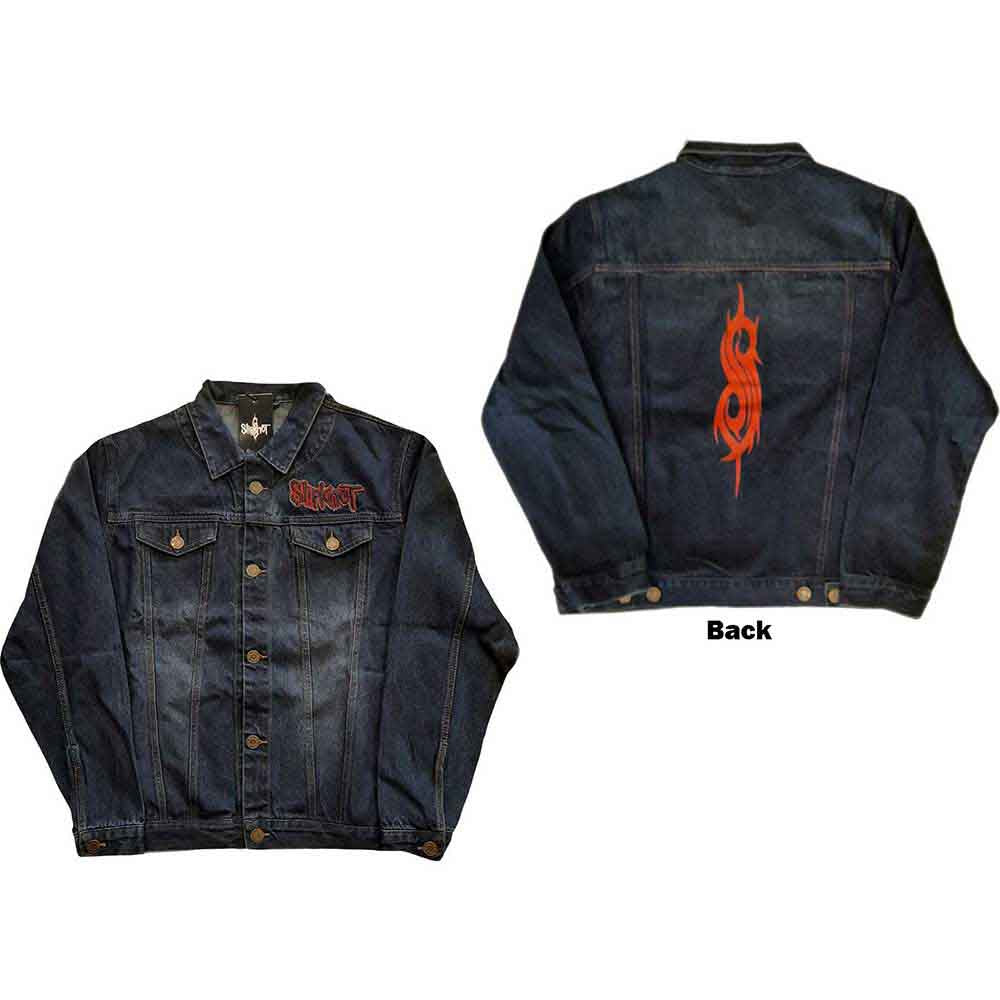 Slipknot Unisex Denim Jacket Tribal Logo (Back Print) Blue (XL)