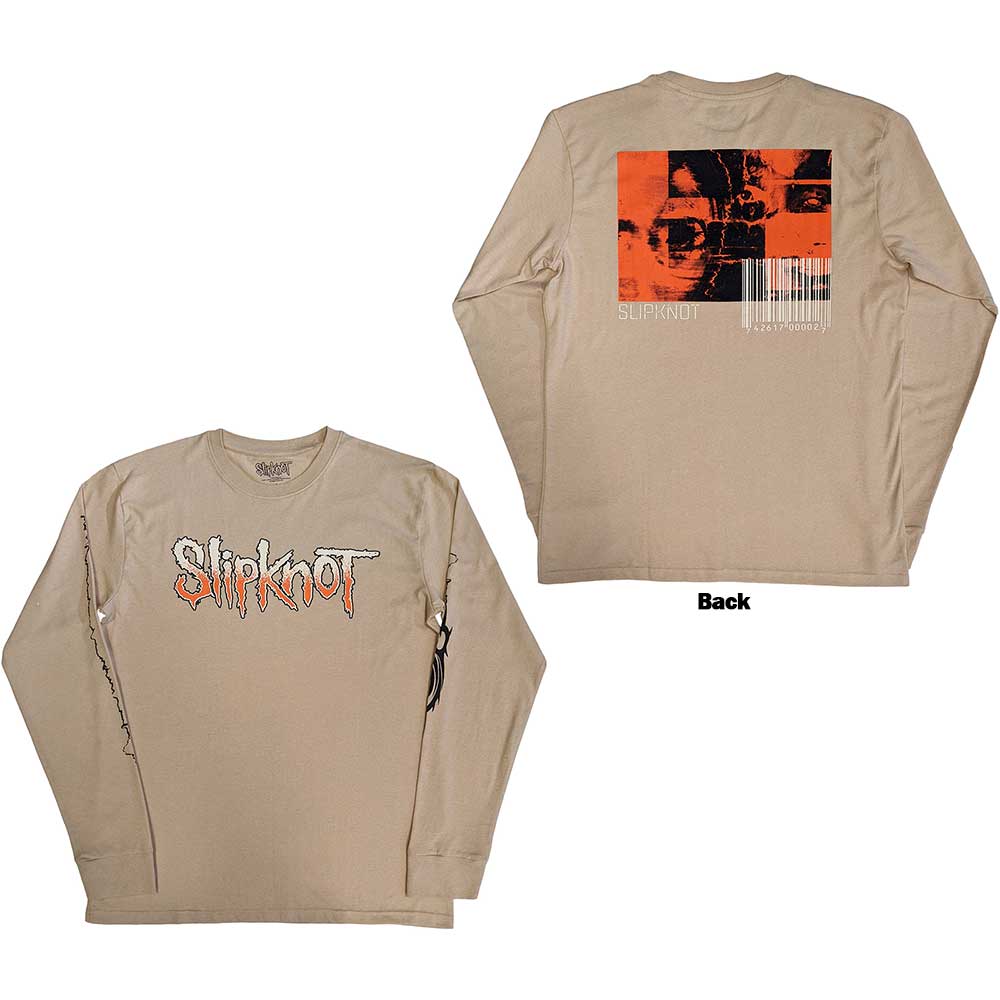 Slipknot Unisex Long Sleeve T-Shirt The End So Far Logo (Back/Arm) Sand (L)