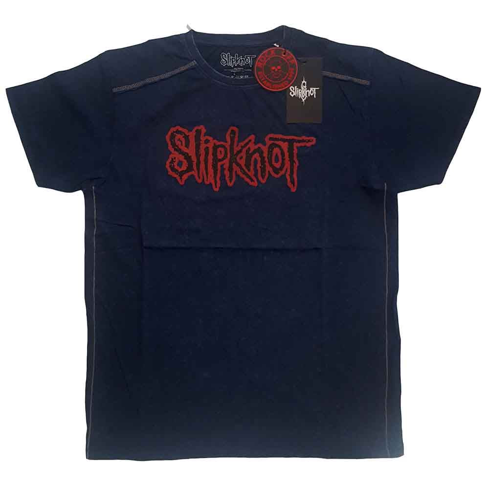 Slipknot Unisex T-Shirt (Snow Wash) Logo Navy Blue (XXL)