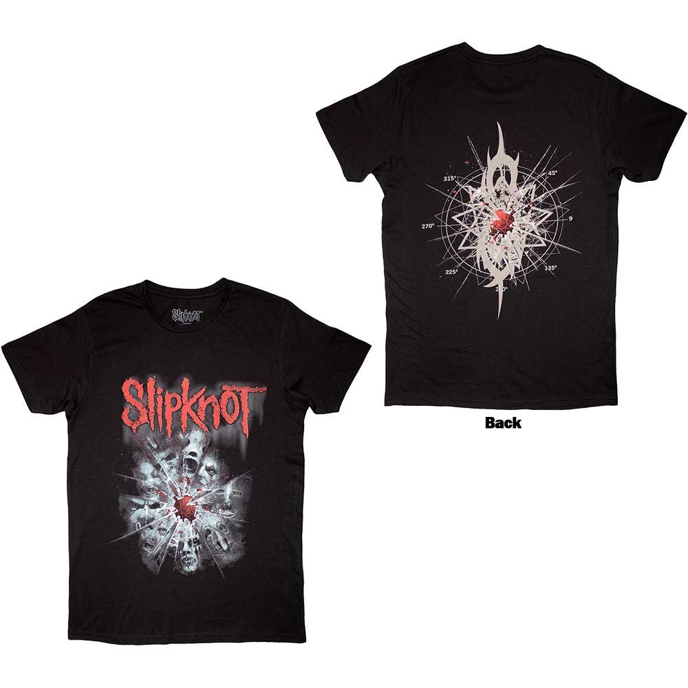 Slipknot Men's T-Shirt Shattered with Back Printing Black (XXL)