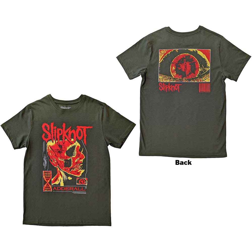 Slipknot Unisex T-Shirt Zombie (Back Print) Green (M)