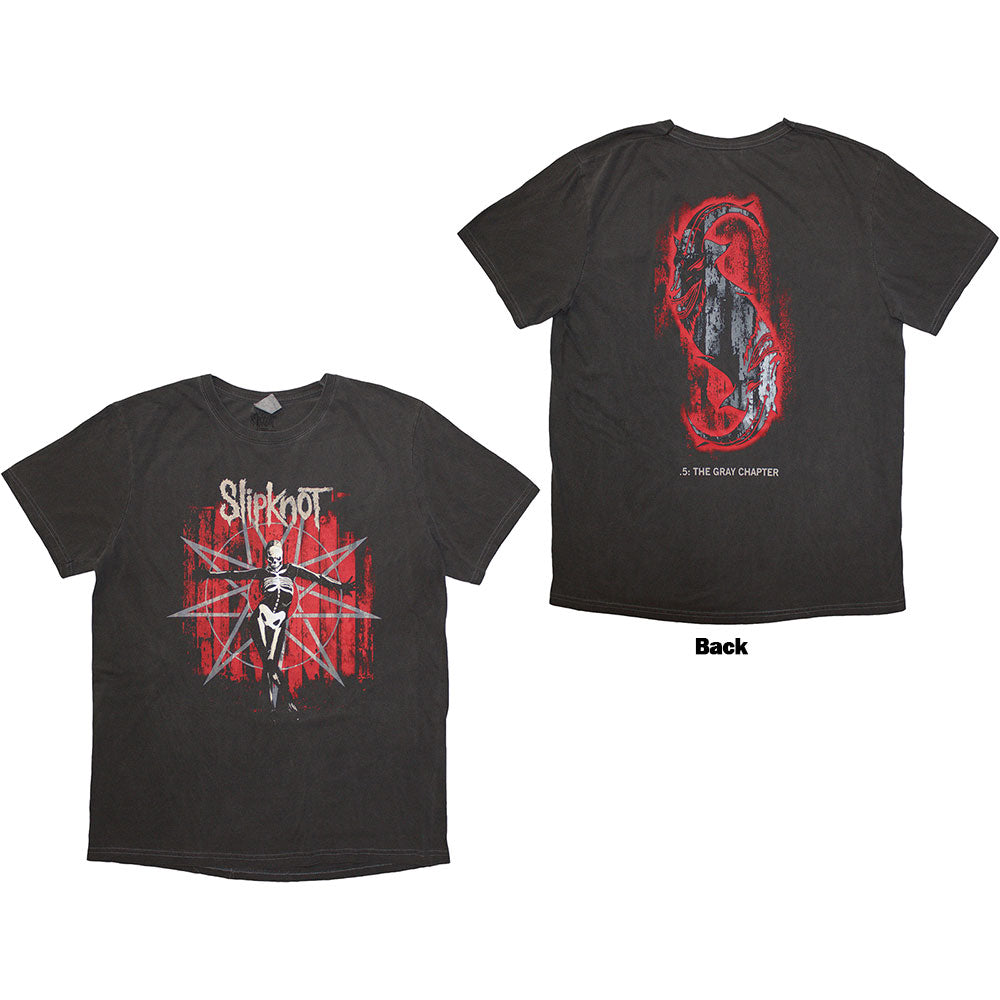 Slipknot Unisex T-Shirt The Gray Chapter Star (Back Wash) Black (L)