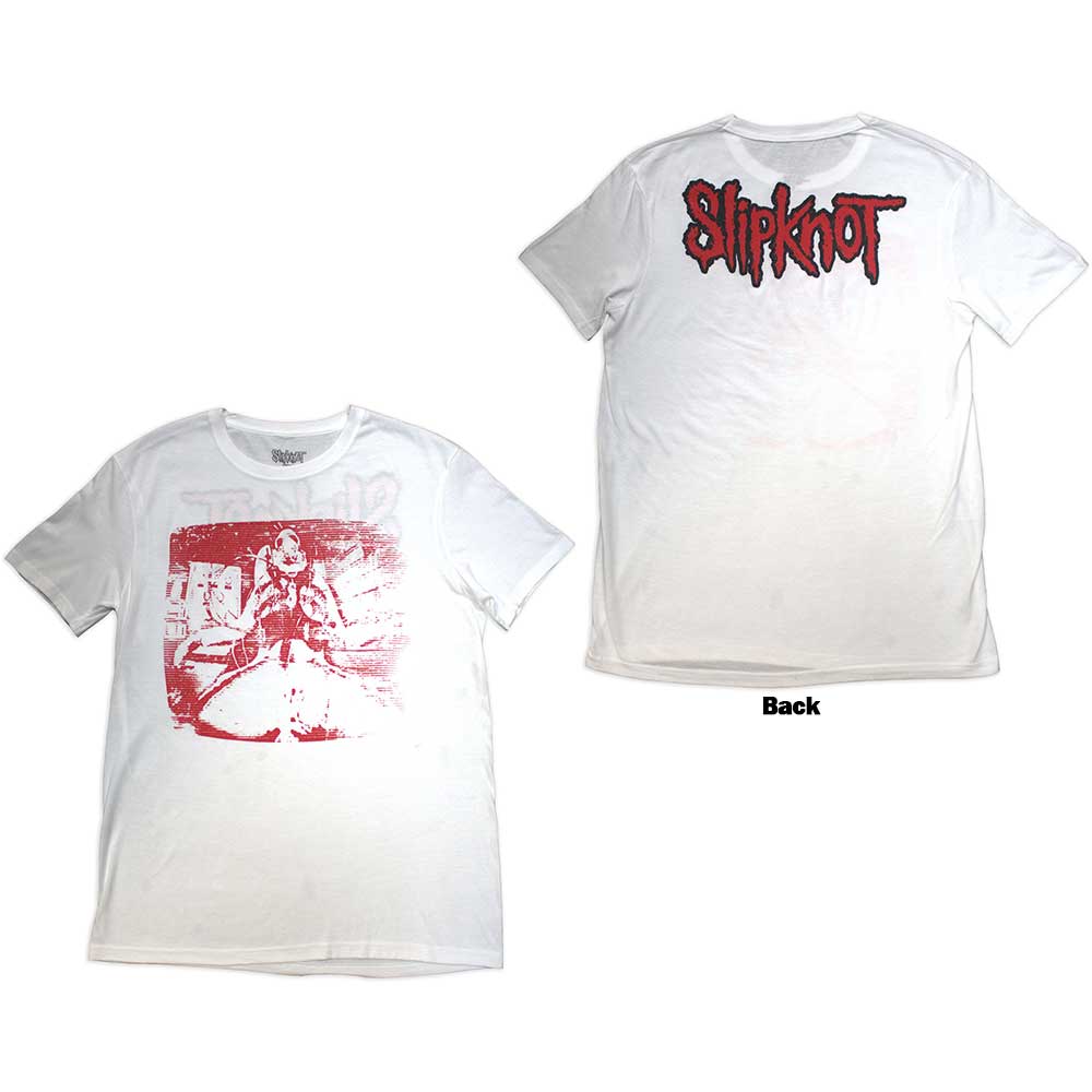 Slipknot Unisex T-Shirt Chair Graphic (Back Print) White (XXL)