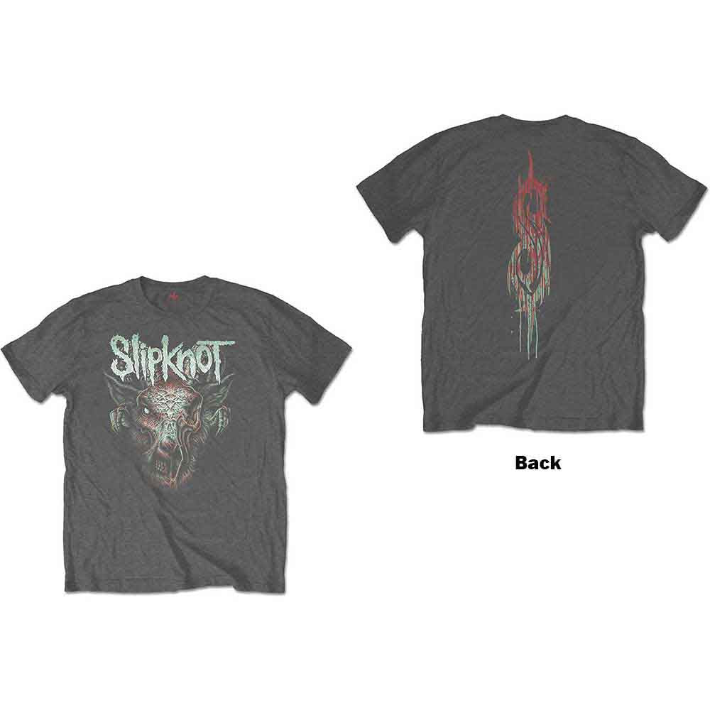 Slipknot Kids T-Shirt Infected Goat (Back Print) Grey (7-8yrs)
