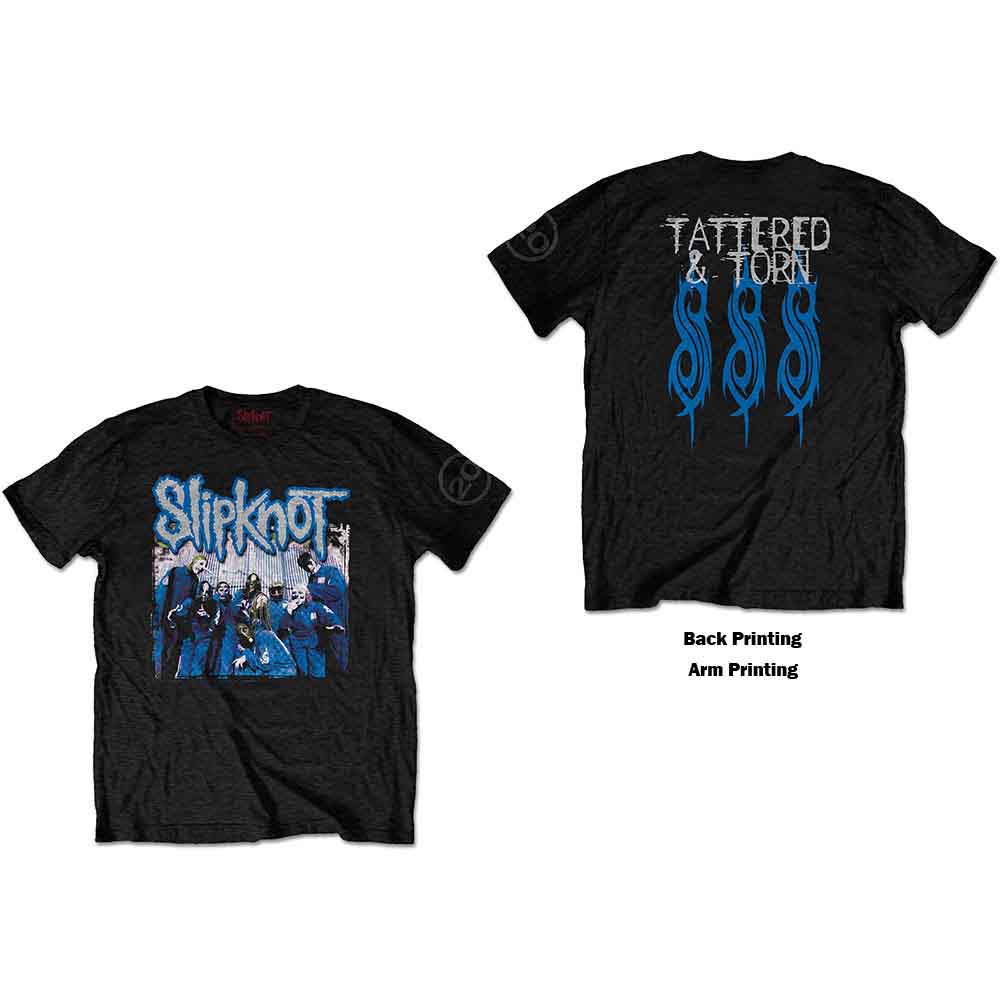 Slipknot Unisex T-Shirt 20th Anniversary Tattered & Torn (Back) Black (XL)