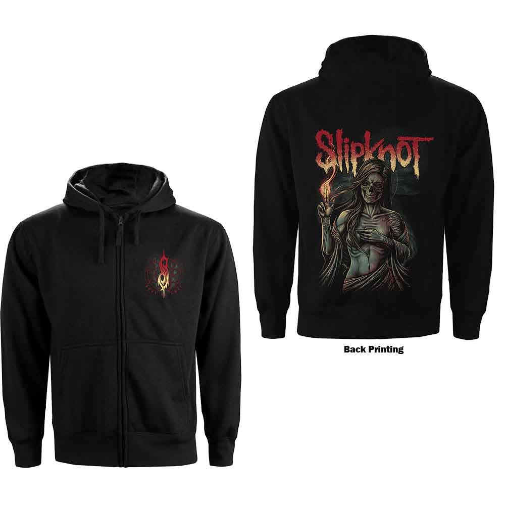 Slipknot Unisex Zipped Hoodie Burn Me Away (Back Print) Black (L)