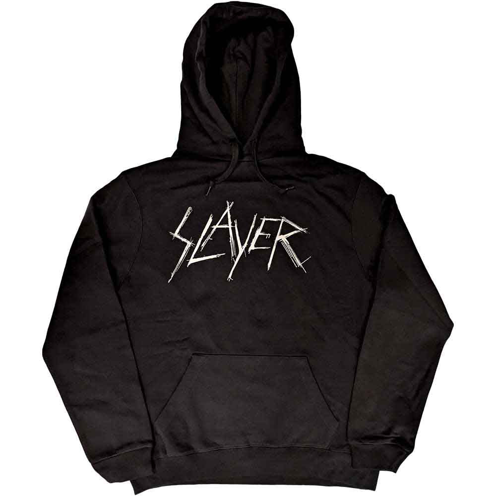 Slayer Unisex Pullover Hoodie Scratchy Logo Black (XL)