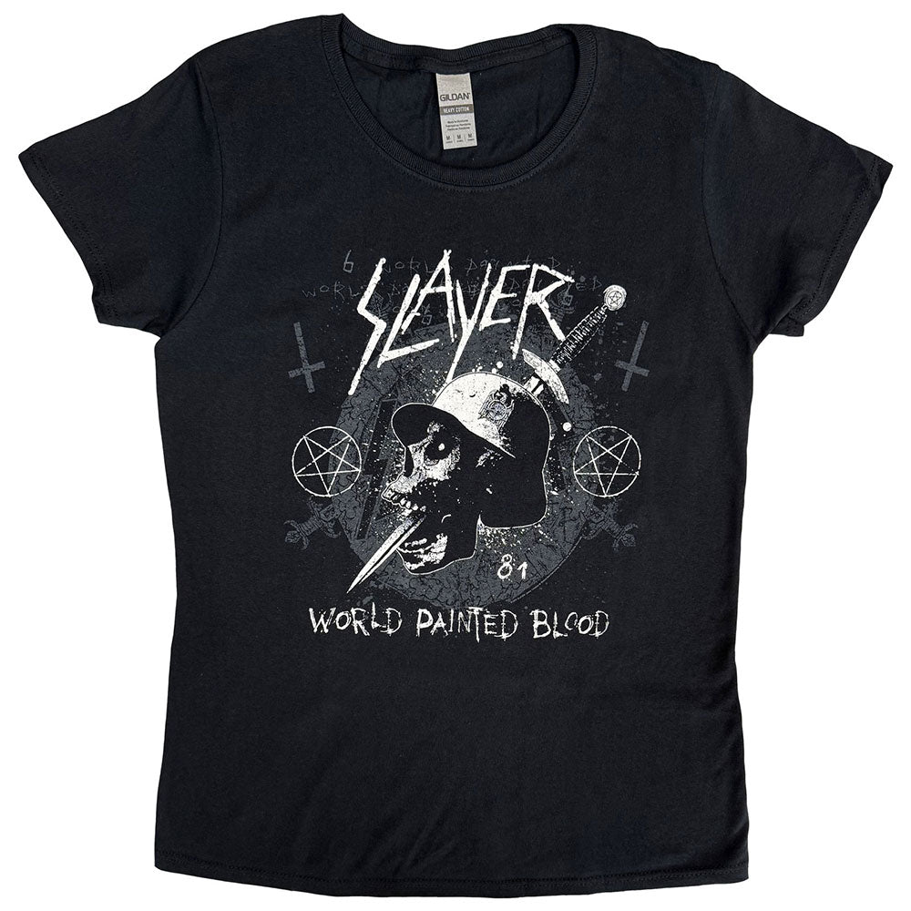 Slayer Ladies T-Shirt Dagger Skull Black (S)