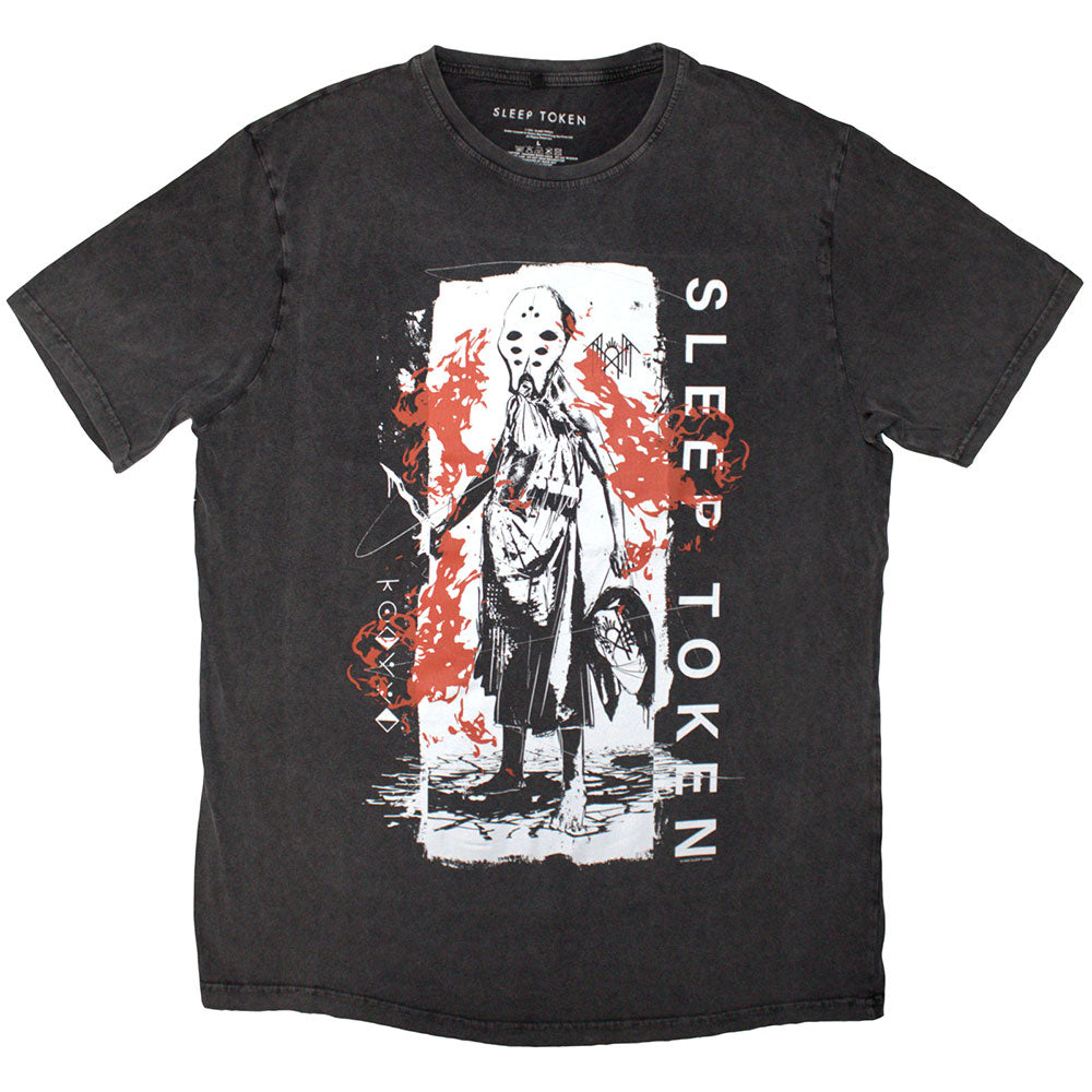 Sleep Token Unisex Stone Wash T-Shirt Euclid Charcoal Grey (M)