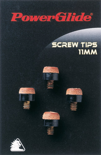 PowerGlide Snooker/Pool Cue Screw Tips 10mm (4pk)
