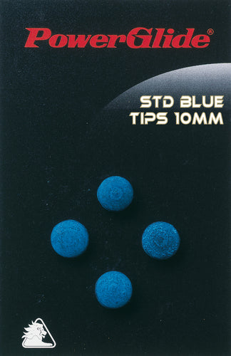 PowerGlide Snooker/Pool Cue Tips 10mm Stick-On (4pc)