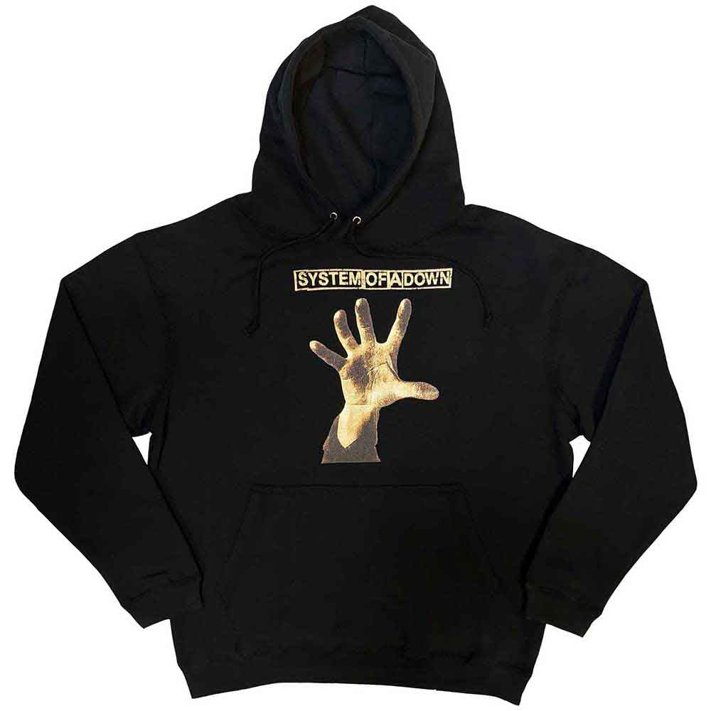System Of A Down Unisex Pullover Hoodie Hand Black (L)