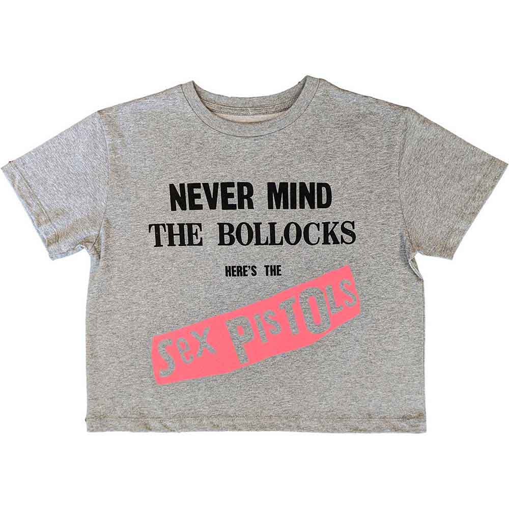 The Sex Pistols Ladies Crop Top Never Mind The Bol**cks Original Album Grey (XL)