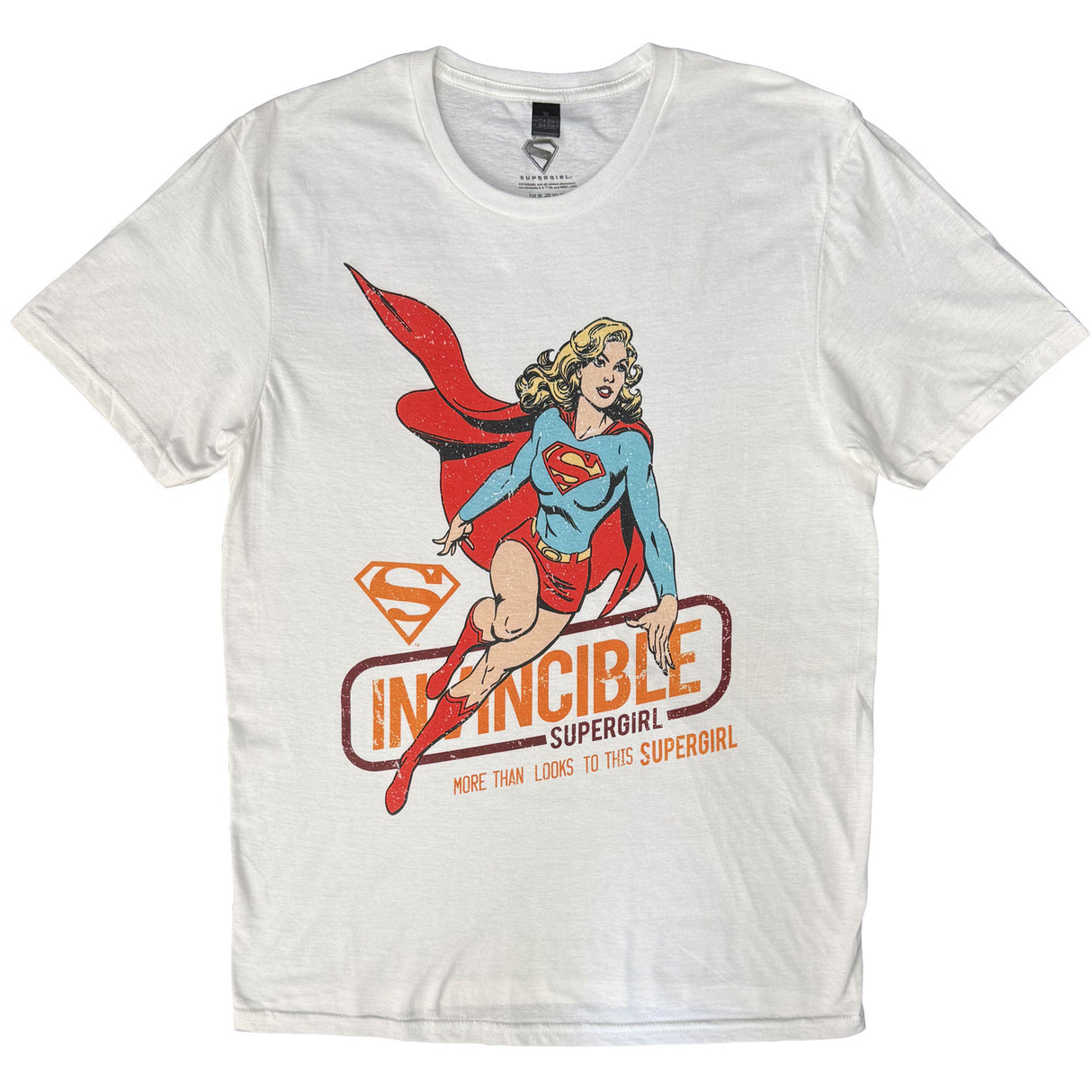 DC Comics Unisex T-Shirt Supergirl Invincible White (XXL)