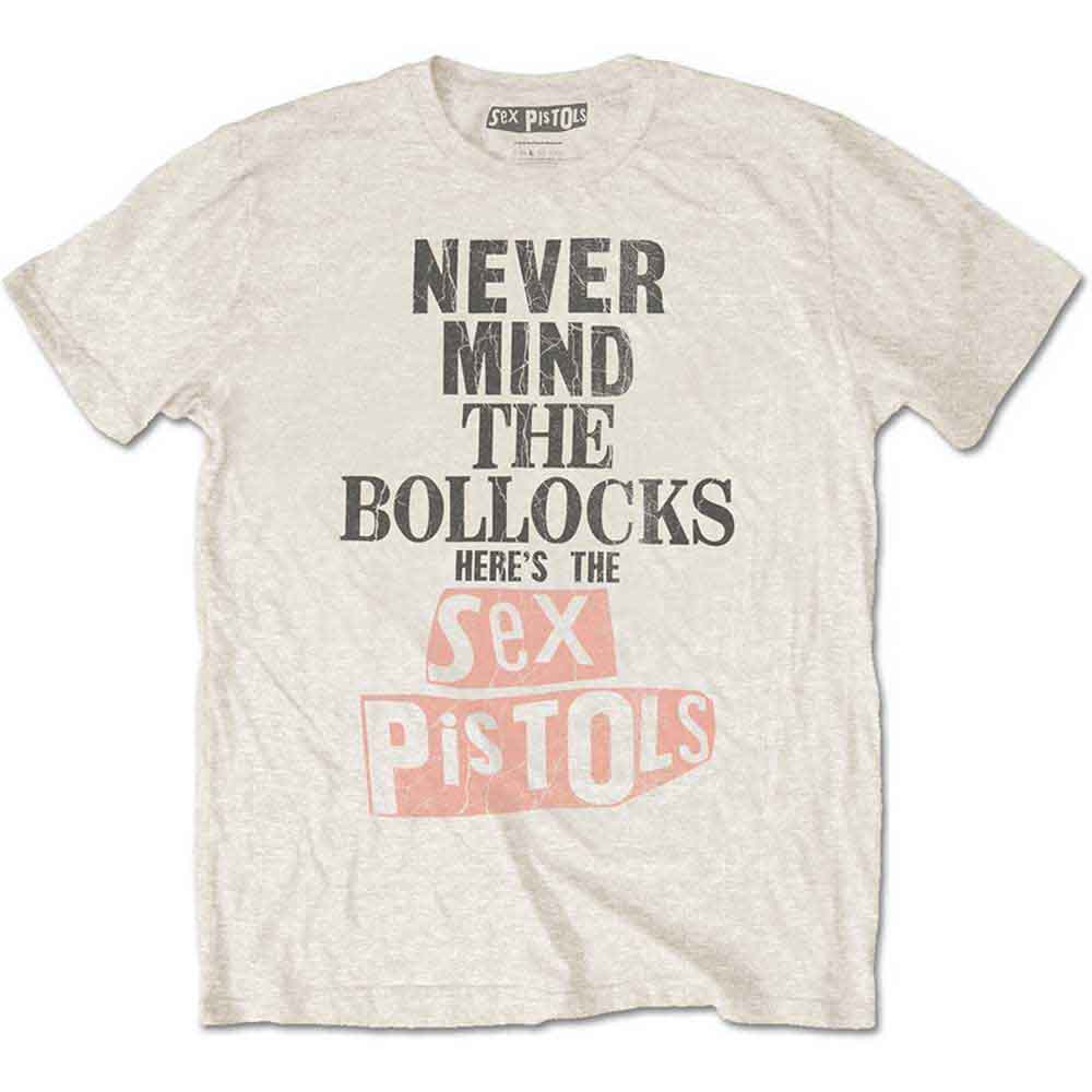The Sex Pistols Men's T-Shirt Bol**cks Distressed Natural (S)