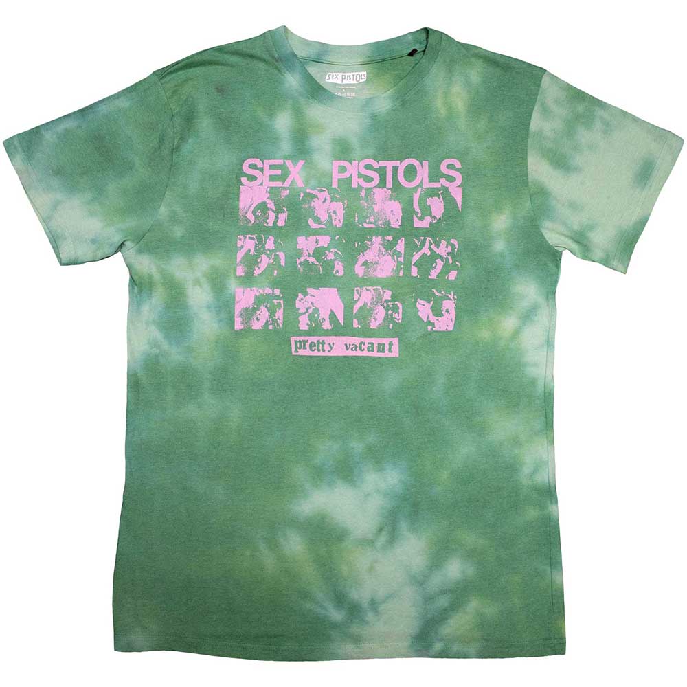 The Sex Pistols Unisex T-Shirt Pretty Vacant (Dye-Wash) Green (S)