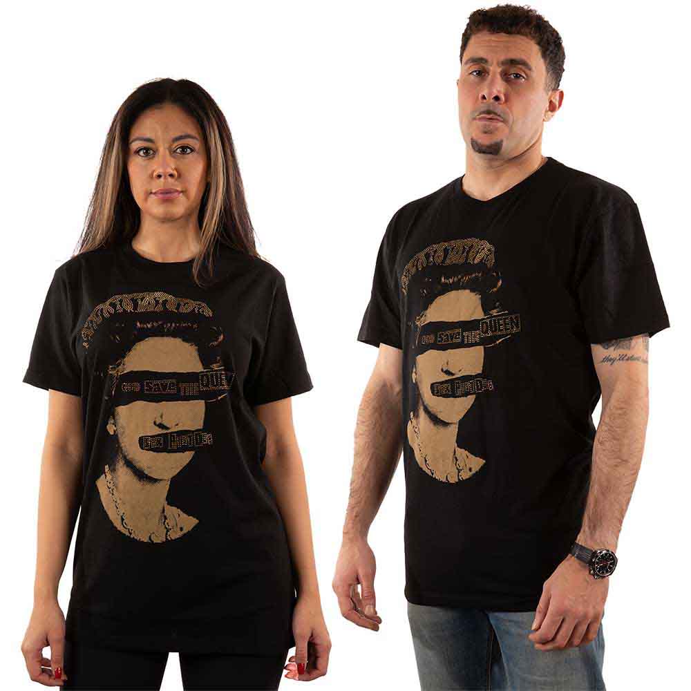 The Sex Pistols Unisex T-Shirt God Save The Queen (Diamante) Black (S)