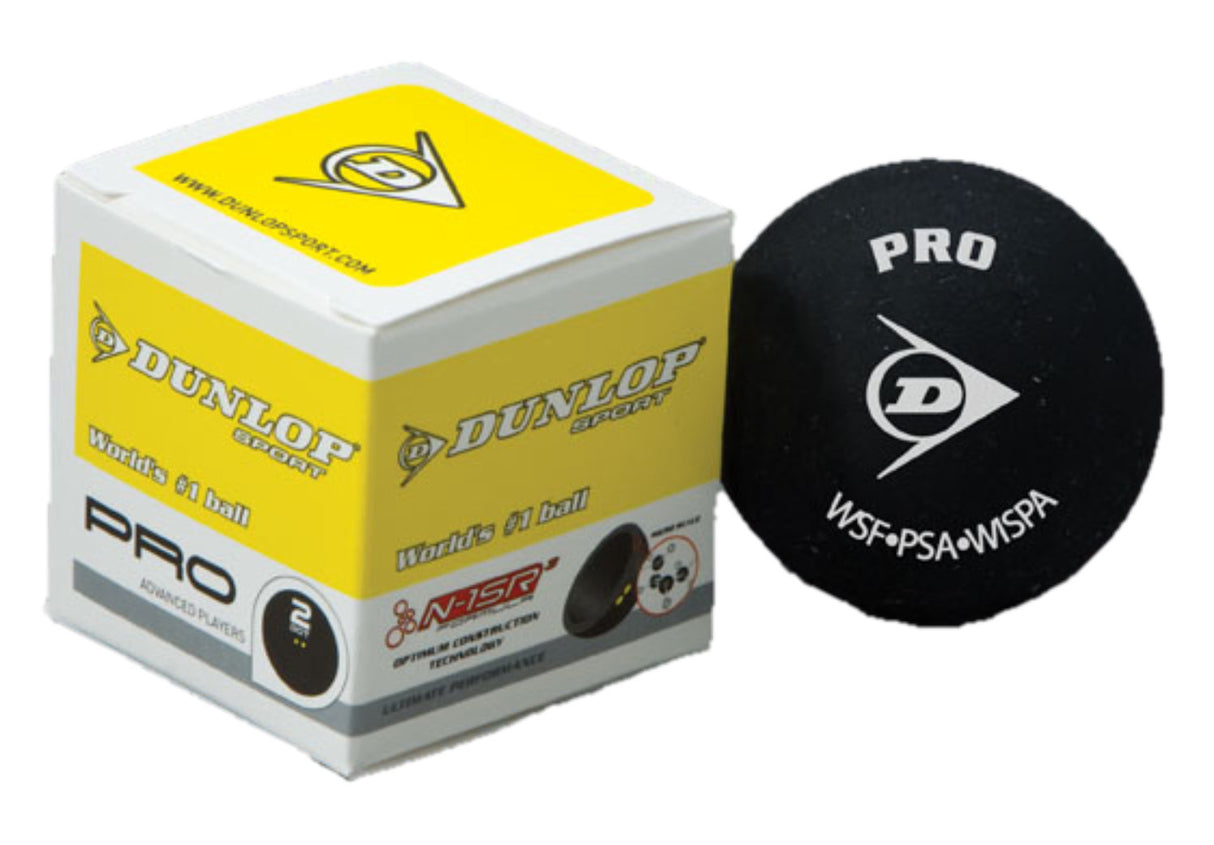 Dunlop Pro Double Yellow Dot Squash Ball (Single)