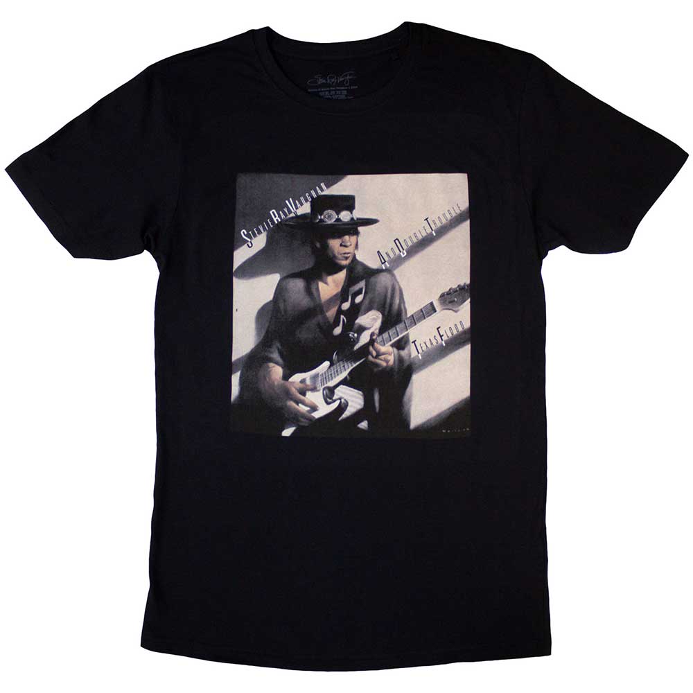 Stevie Ray Vaughan Unisex T-Shirt Texas Flood Album Cover Black (XXL)
